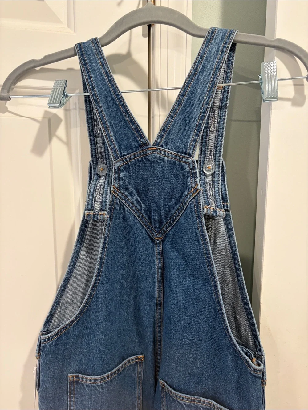Old Navy Medium Blue Denim Overalls with Front Bib